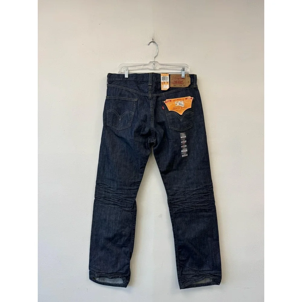 Levis 501 Jeans Mens 34x29 Blue Wash‎ Original Fit Straight Leg Button Fly Denim